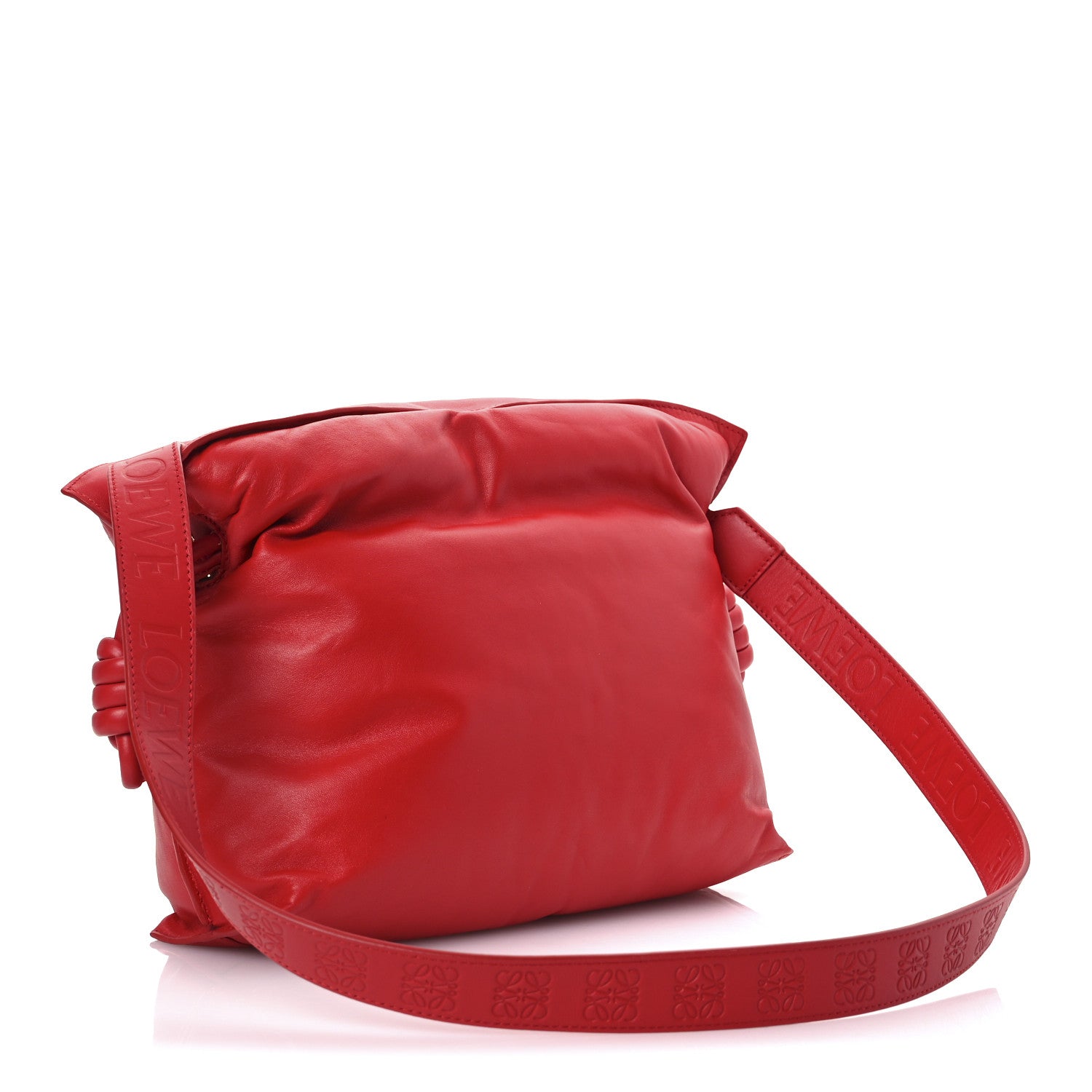 Loewe Calfskin Flamenco Puffer Knot Bag Red 3 of 11