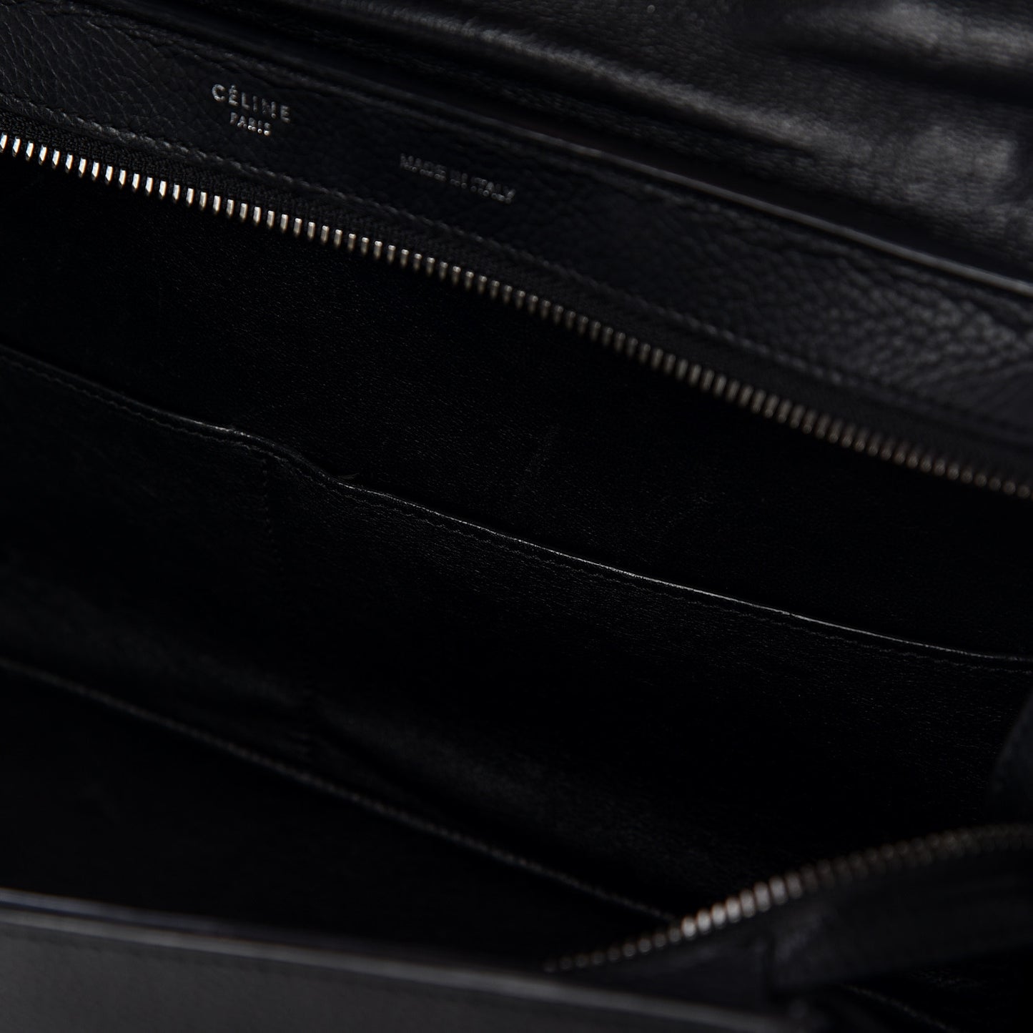 Drummed Calfskin Suede Small Trapeze Black
