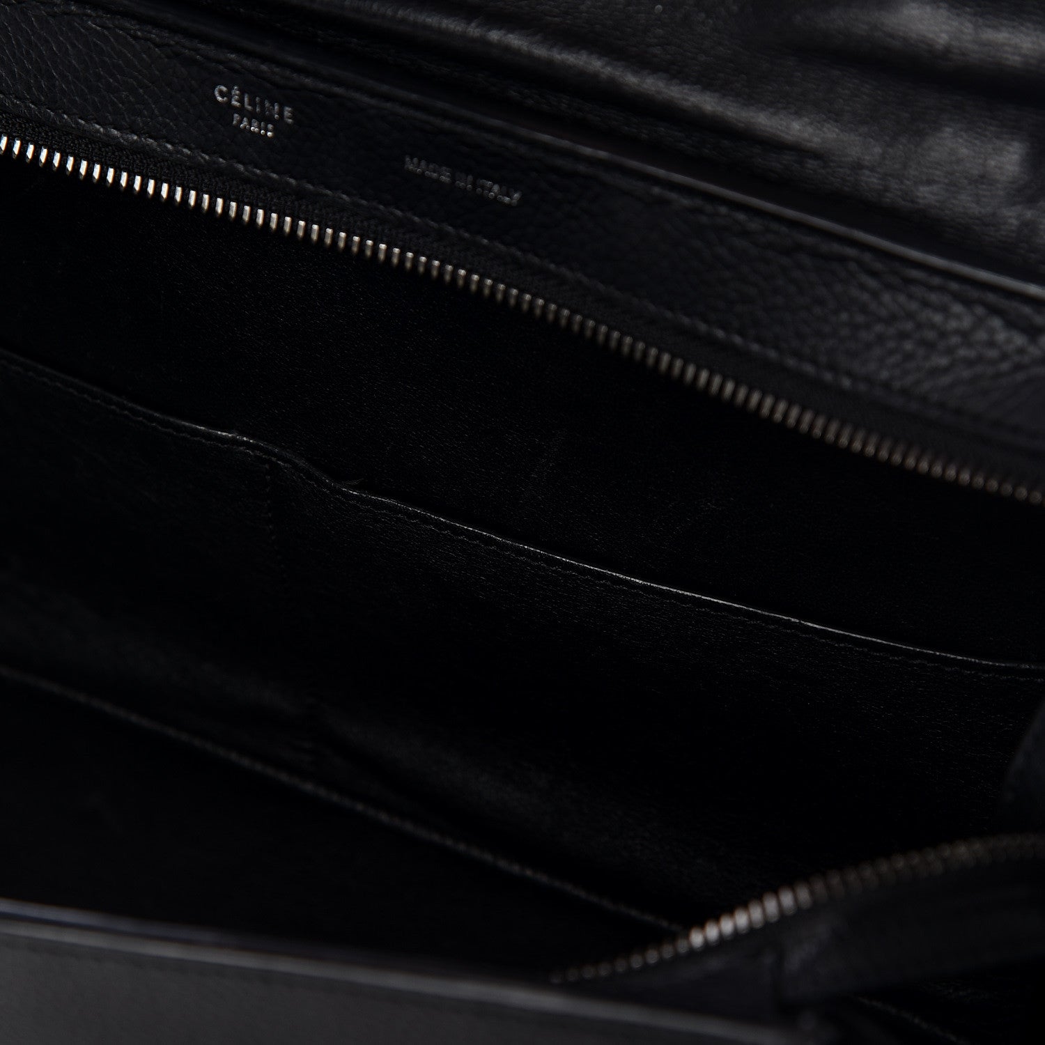 Celine Drummed Calfskin Suede Small Trapeze Black 11 of 19