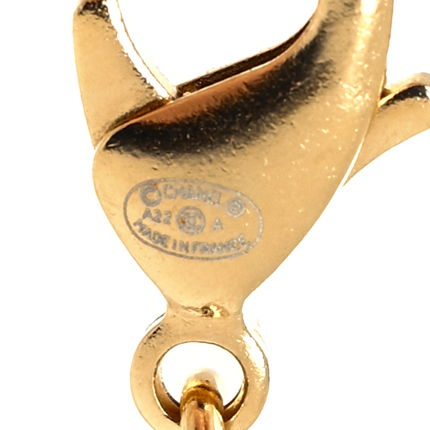 Crystal Metal CC Round Pendant Necklace Gold