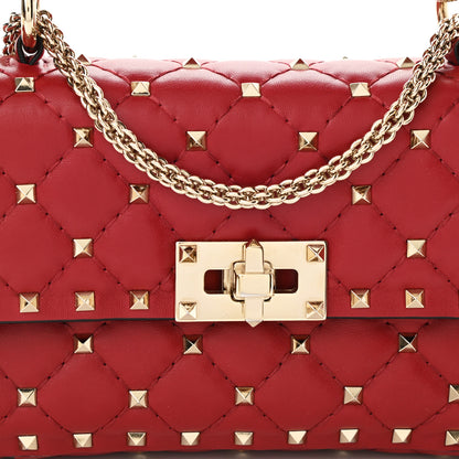 Valentino Garavani Nappa Small Rockstud Spike Shoulder Bag Rosso Valentino 7 of 9