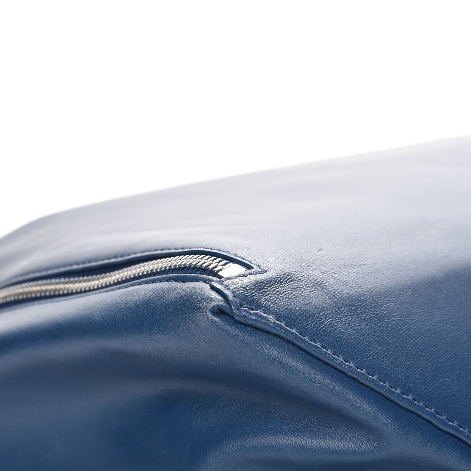 Celine Smooth Lambskin Horizontal Zipper Gusset Cabas Ocean Blue 8 of 11