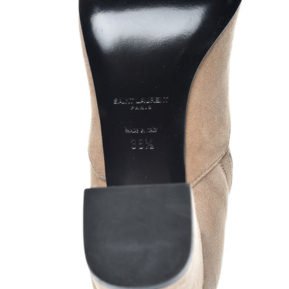 Saint Laurent Suede Babies Over The Knee Boots 38.5 Beige 6 of 8
