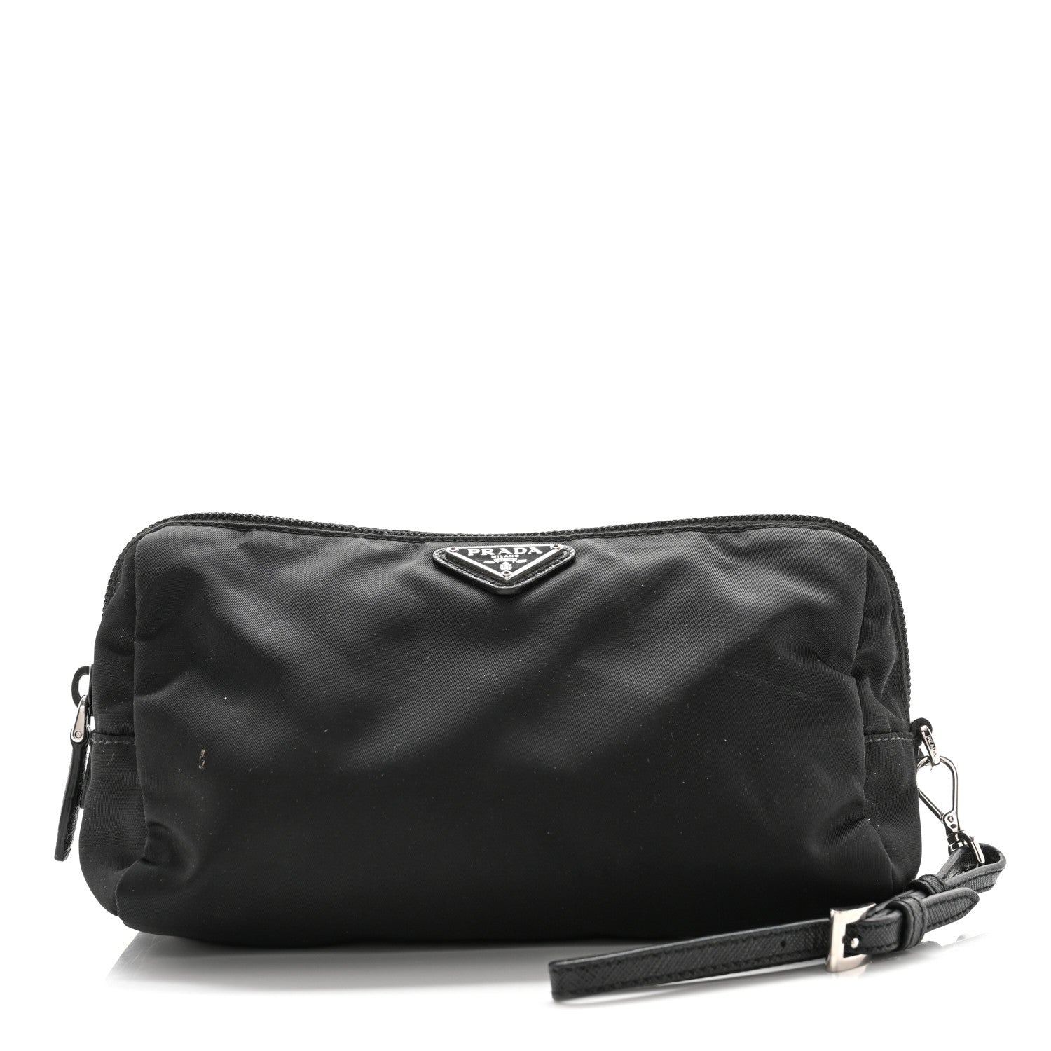 Prada Tessuto Nylon Saffiano Wristlet Black 2 of 6