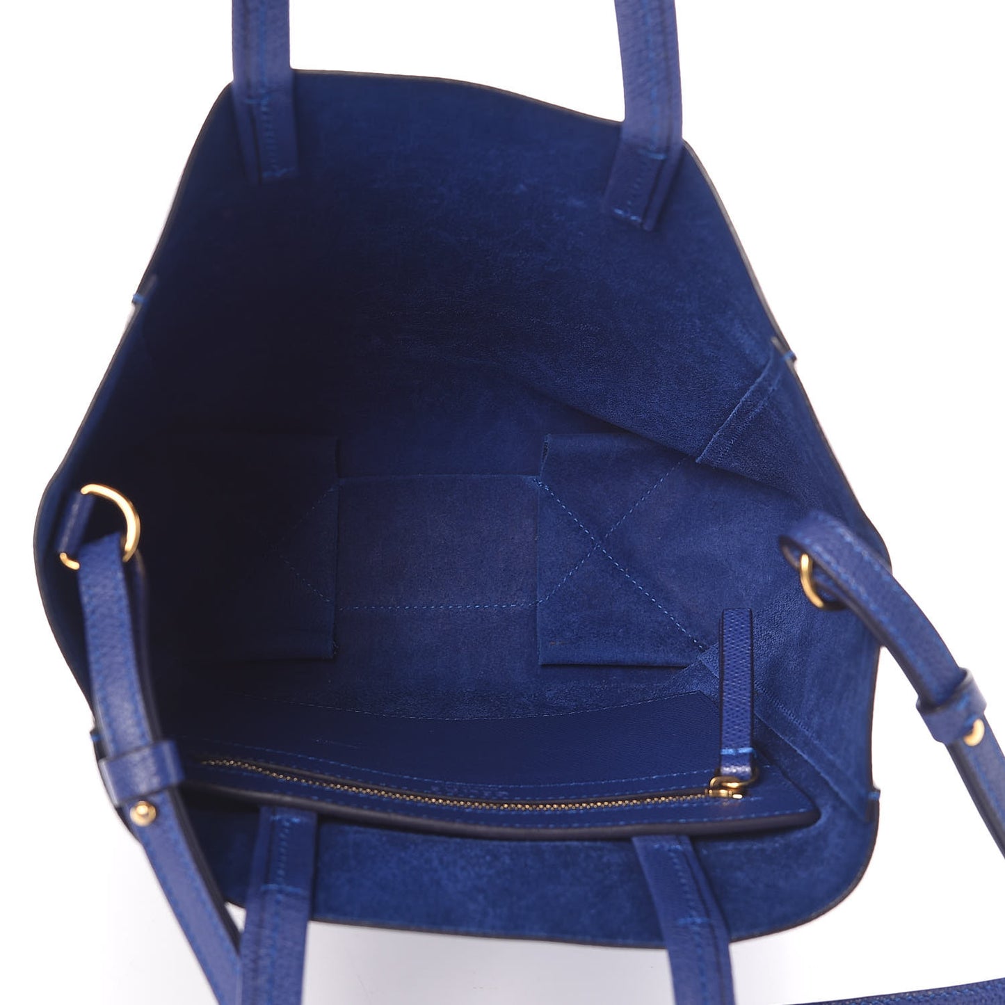 Grained Calfskin Small Vertical Cabas Indigo