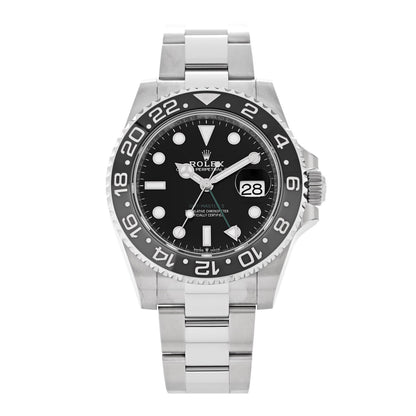 Rolex Stainless Steel 40mm Oyster Perpetual Date GMT Master II Bruce Wayne Watch Black 126710GRNR 1 of 5