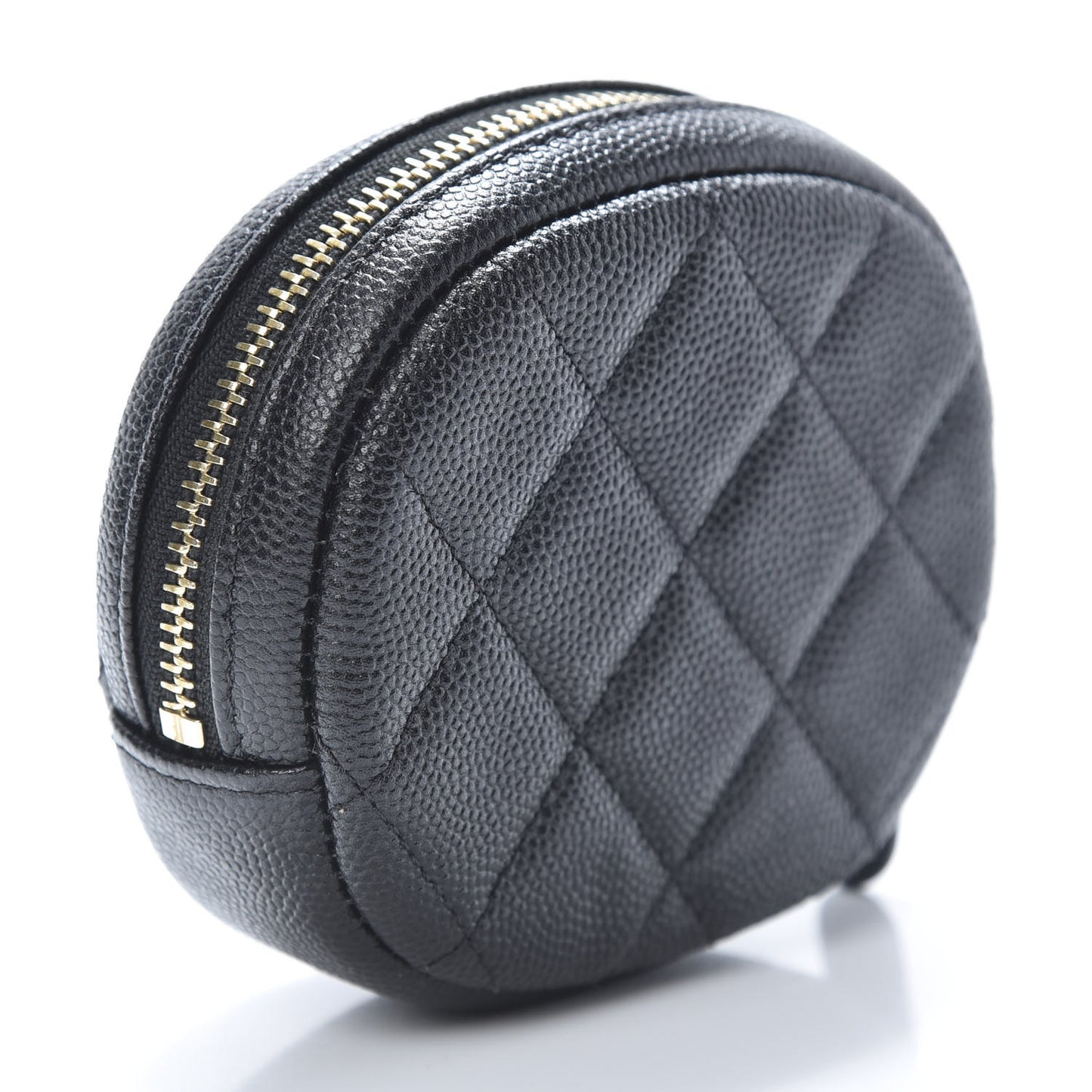 Caviar Quilted Zip Around Classic Coin Purse Black
