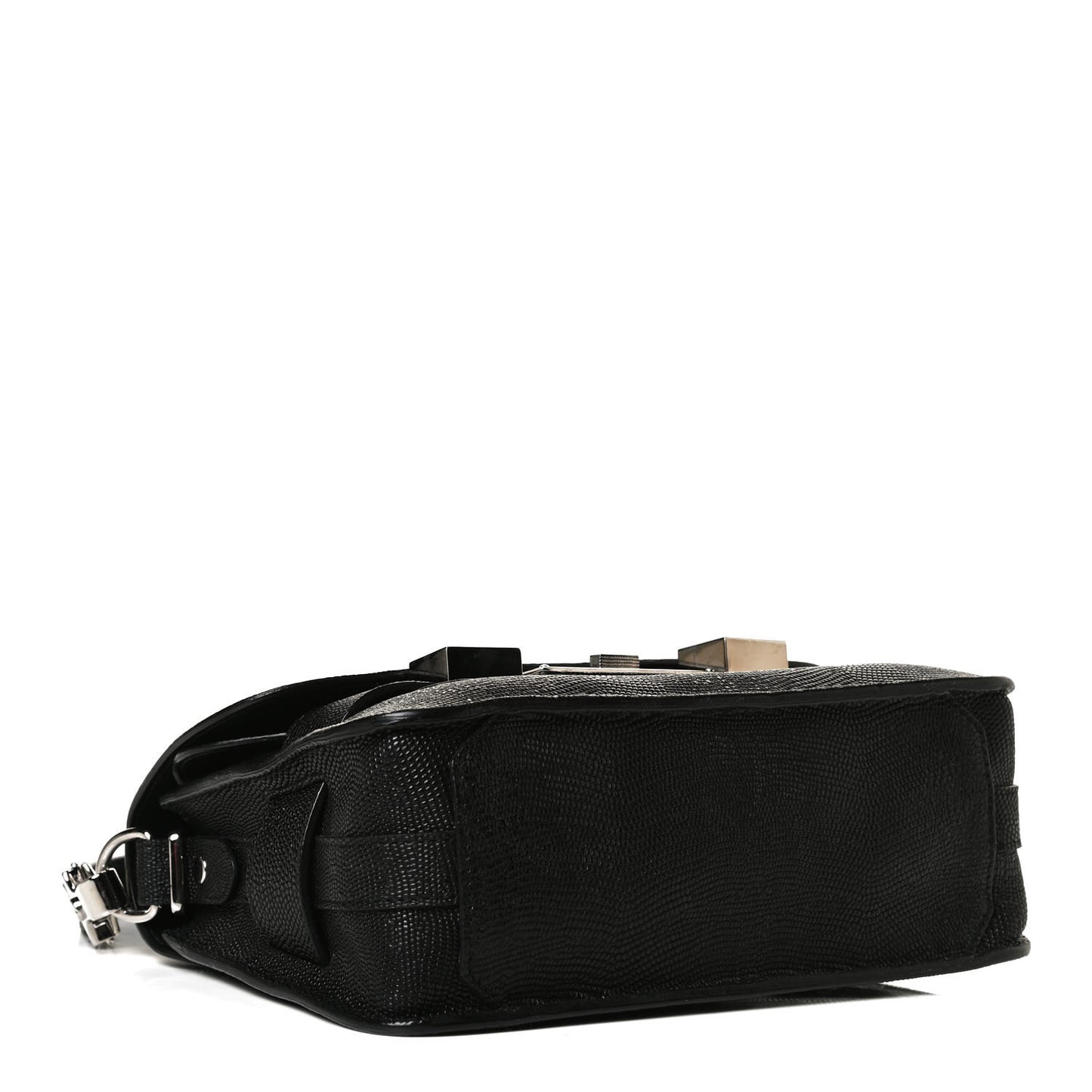 Calfskin Lizard Embossed Mini PS11 Classic Shoulder Bag Black