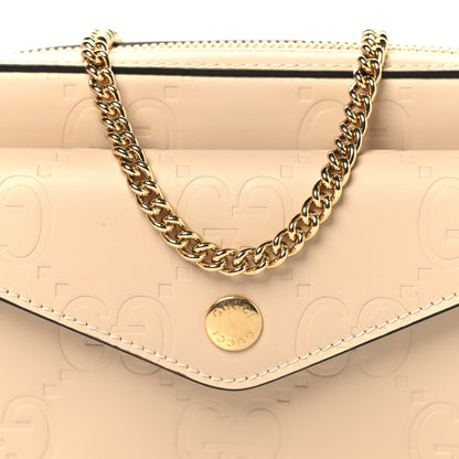 Gucci Calfskin GG Super Mini Debossed Chain Wallet Light Beige 8 of 10