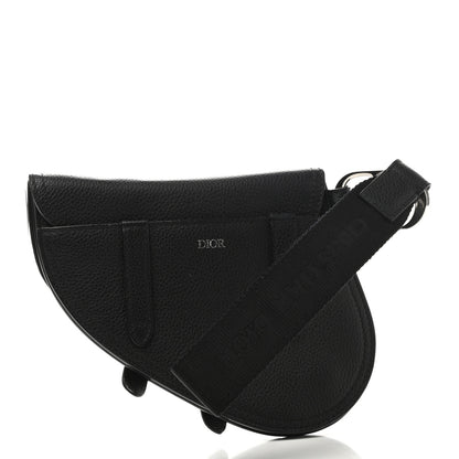 Christian Dior X KAWS Grained Calfskin Saddle Wristlet Black 3 of 6