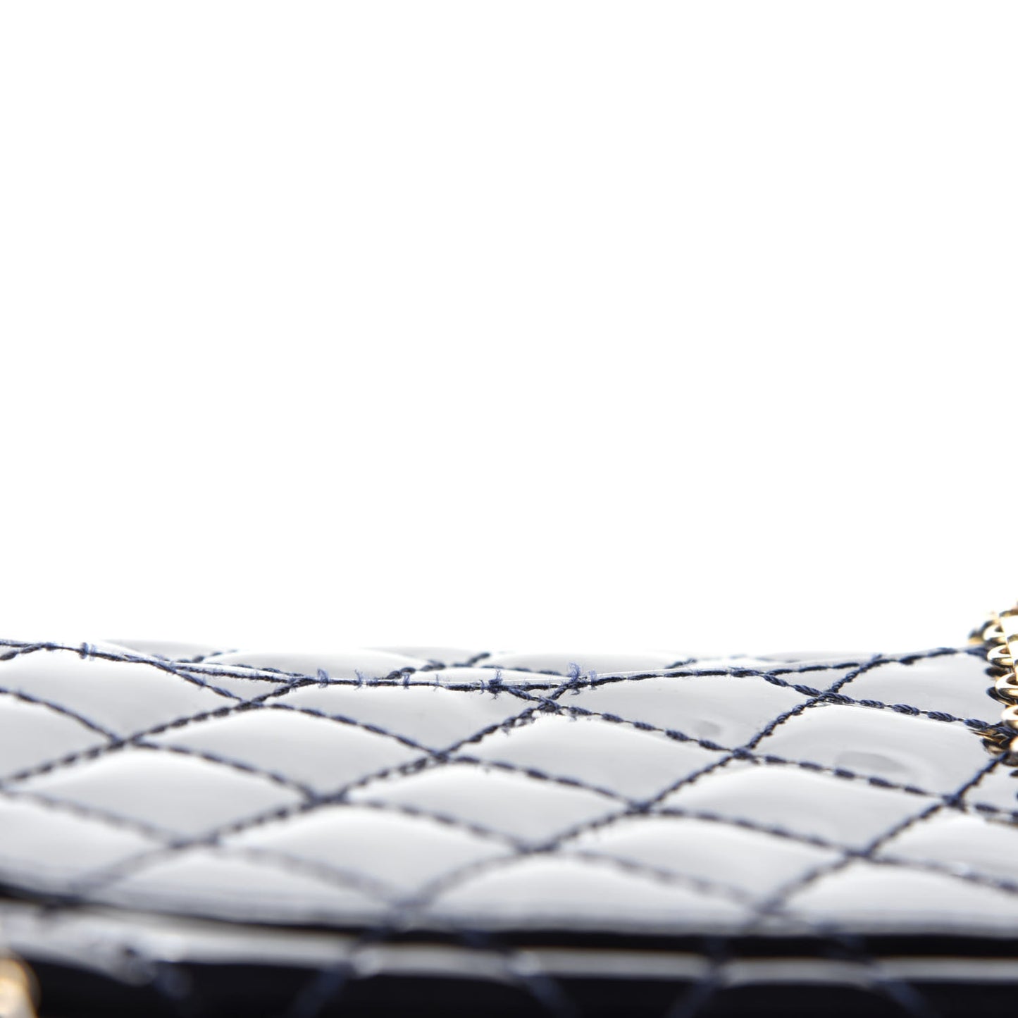 Patent Quilted Accordion Reissue 2.55 Flap Navy