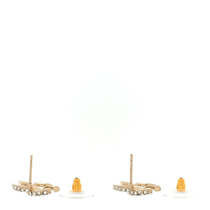 Chanel Crystal Timeless CC Earrings Light Gold 4 of 6