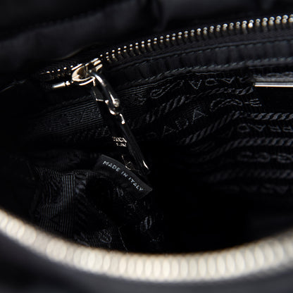 Prada Re-Nylon Nappa Triangle Quilted Padded Double Handled Zip Pocket Tote Black 7 of 11