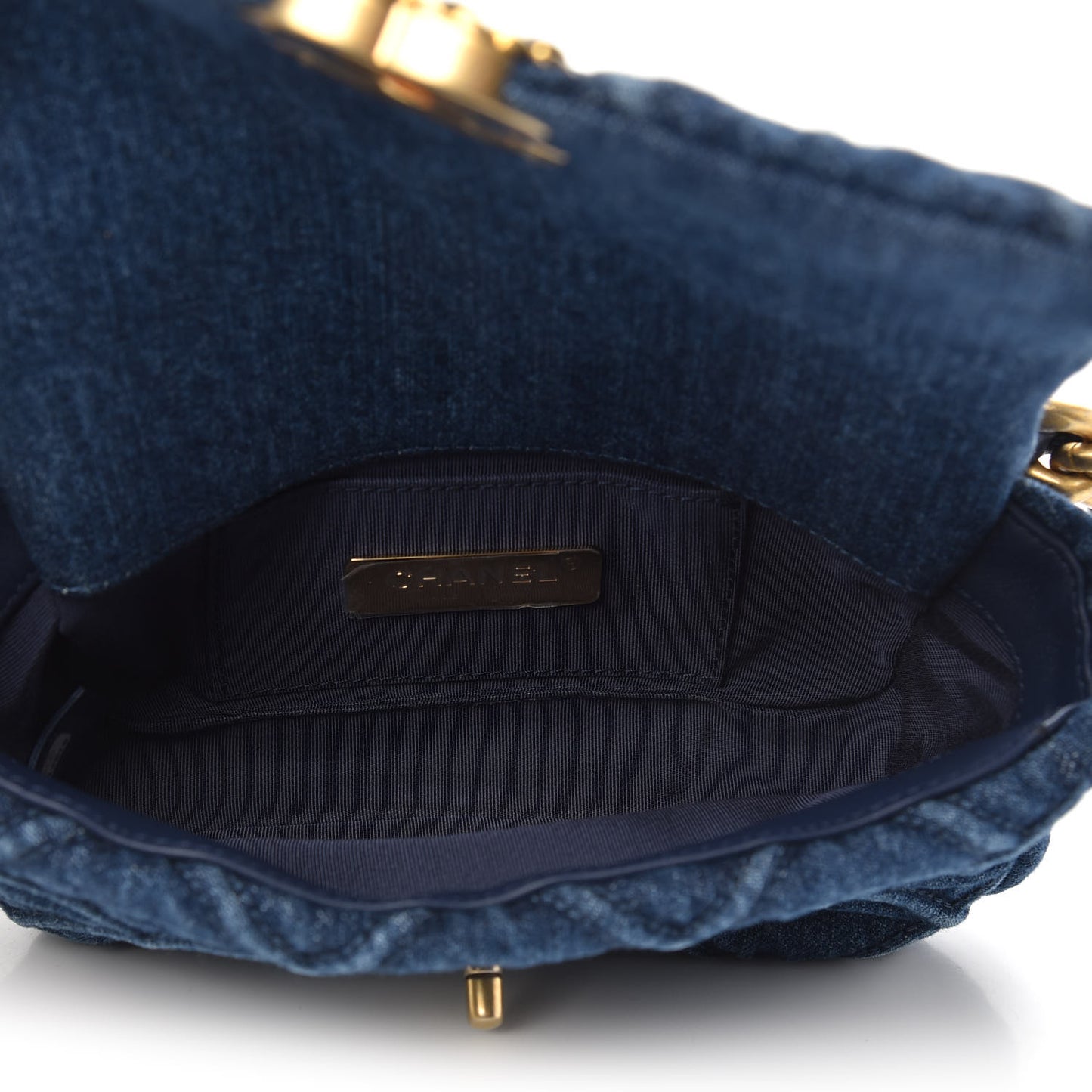 Denim Quilted 19 Belt Bag Blue