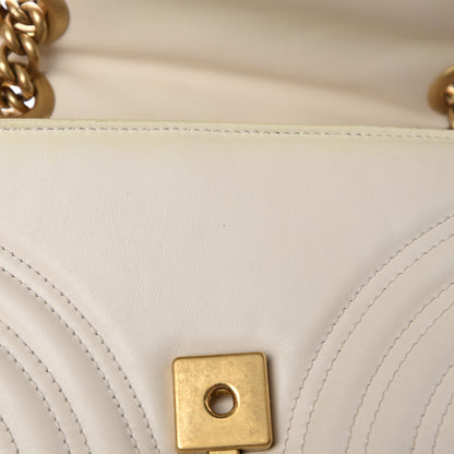 Gucci Calfskin Matelasse Mini GG Marmont Shoulder Bag White 13 of 20
