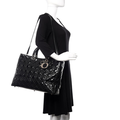 Christian Dior Patent Cannage Large Lady Dior Black 2 of 9