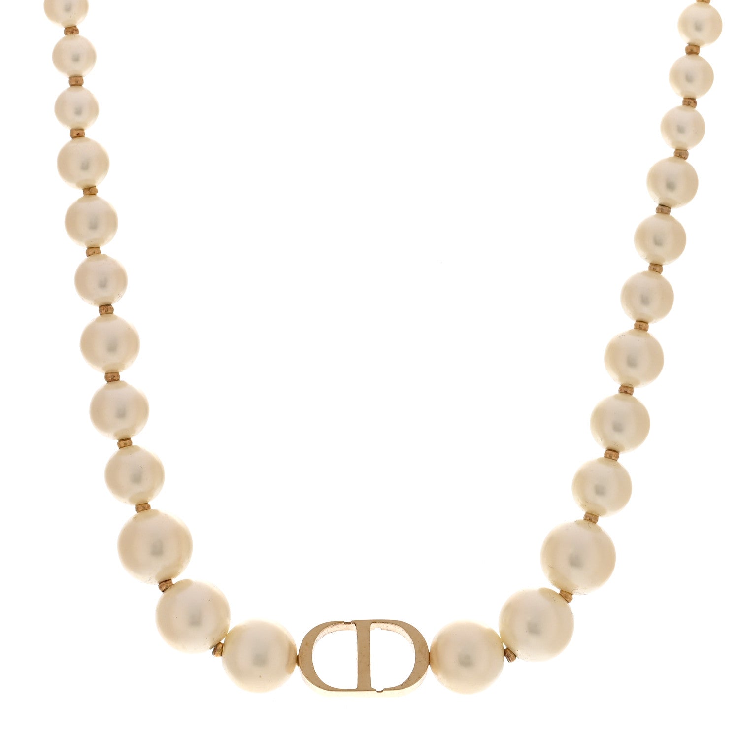 Christian Dior Pearl 30 Montaigne Choker Necklace Gold 1937643