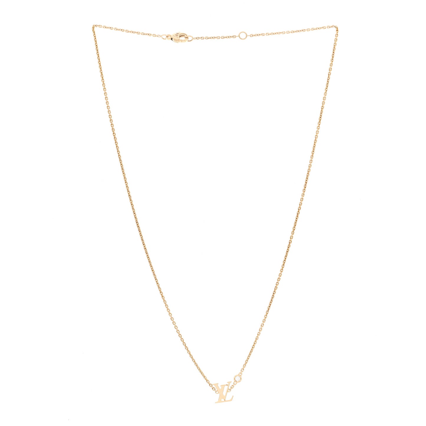 18K Yellow Gold Diamond Idylle Blossom LV Pendant Necklace