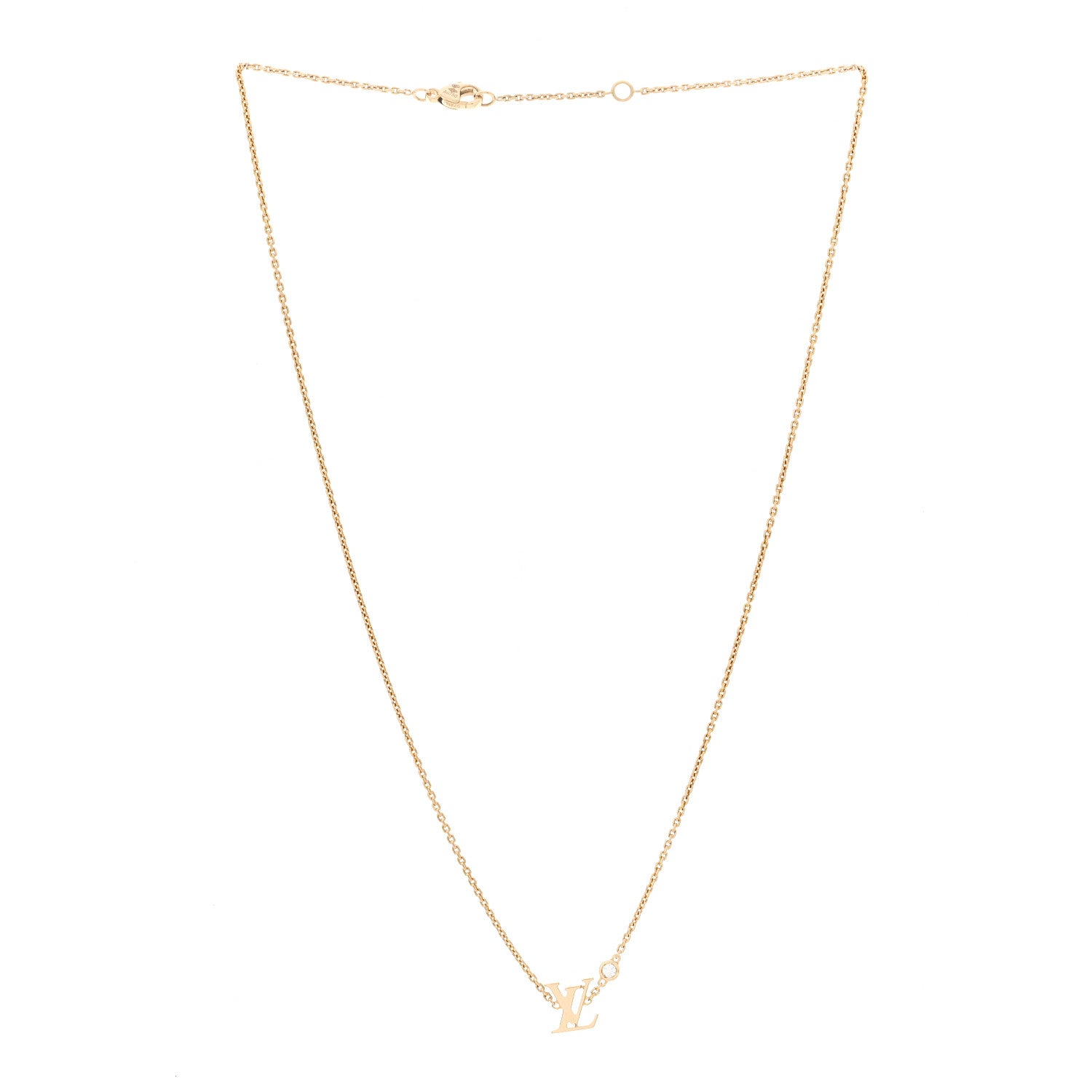 Louis Vuitton 18K Yellow Gold Diamond Idylle Blossom LV Pendant Necklace 3 of 5