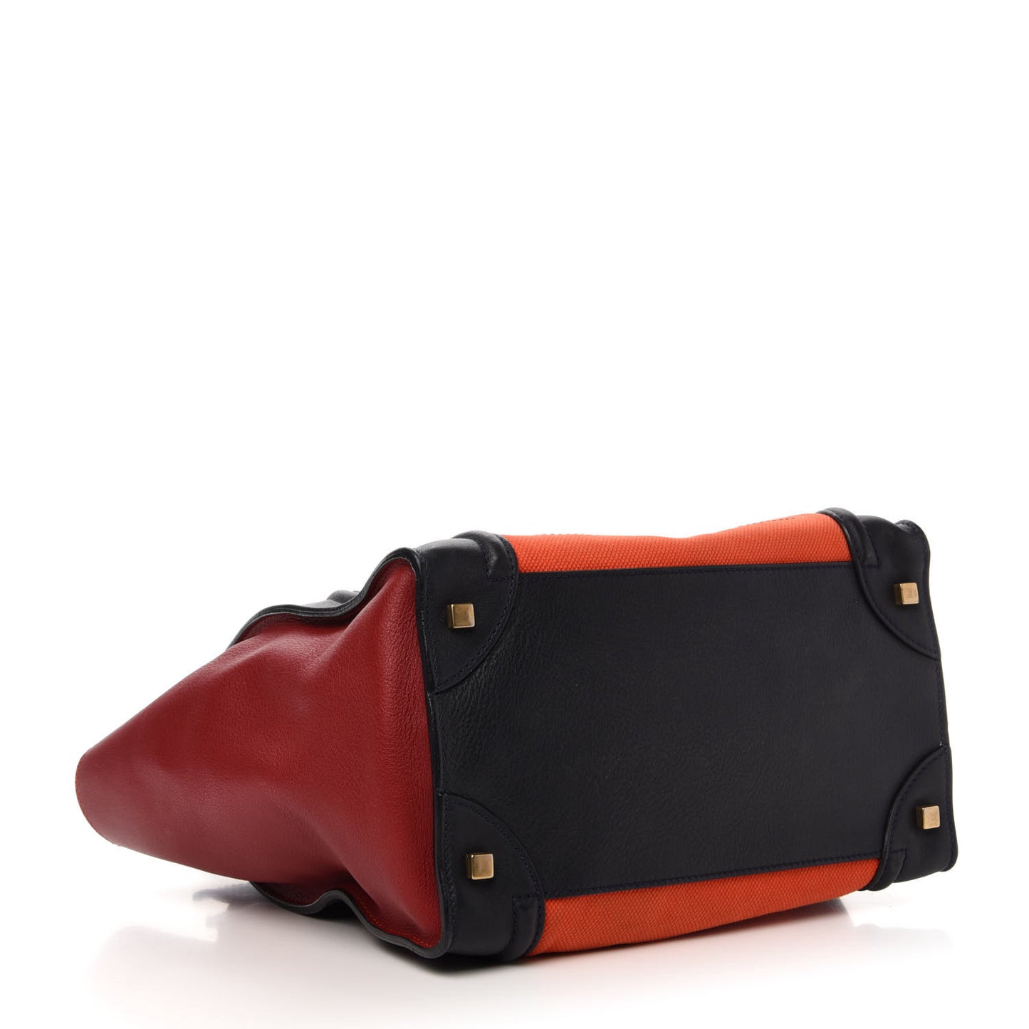 Calfskin Linen Mini Tri-Color Luggage Poppy