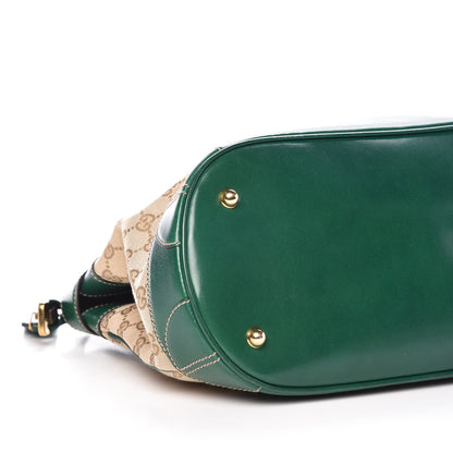 Gucci Monogram Crocodile Web Secret Top Handle Satchel Green 8 of 9
