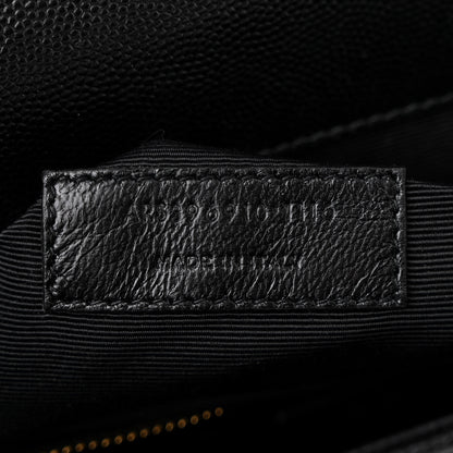 Saint Laurent Grain De Poudre Matelasse Chevron Large Monogram Satchel Black 6 of 10