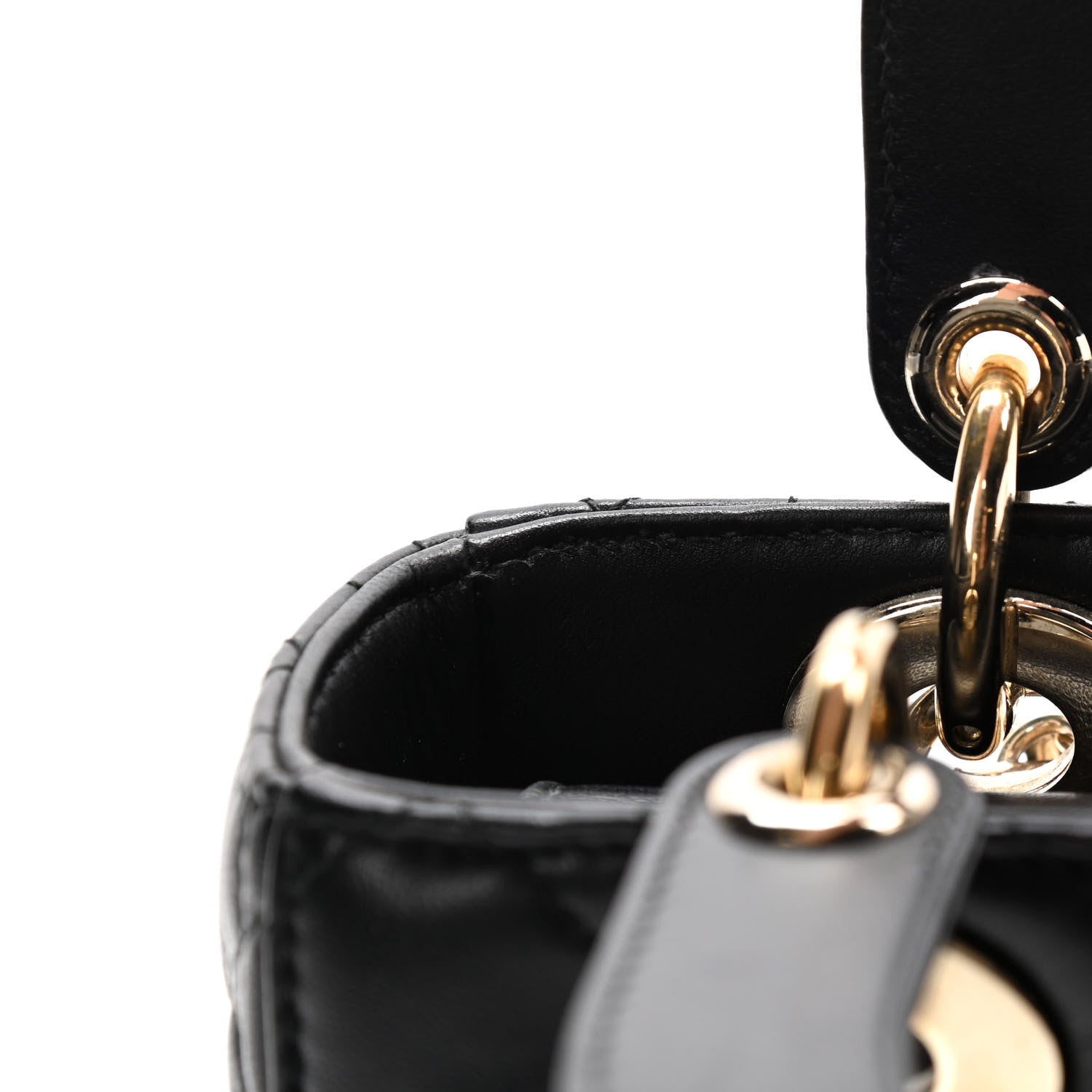 Christian Dior Lambskin Cannage Small Lucky Badges My Lady Dior Black 13 of 14