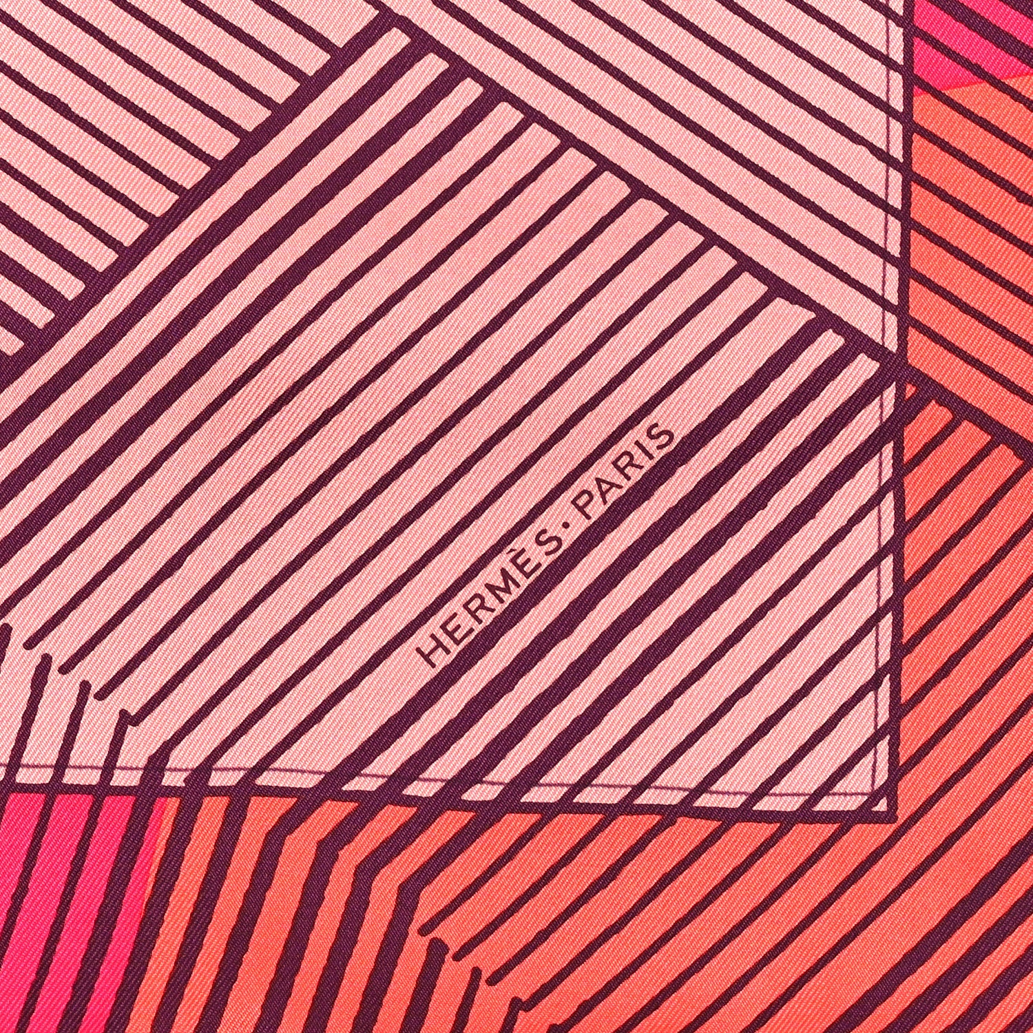 Hermes Silk Jeu Des Omnibus Remix Scarf 90 Rose Corail Fuchsia 2 of 3