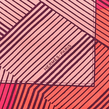 Hermes Silk Jeu Des Omnibus Remix Scarf 90 Rose Corail Fuchsia 2 of 3
