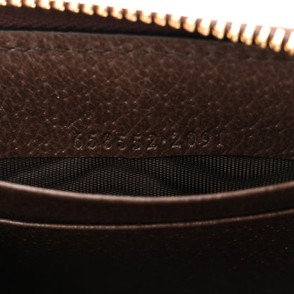 Gucci GG Supreme Monogram Textured Dollar Calfskin Web Ophidia Zip Around Card Case Wallet Beige Ebony New Acero 7 of 8