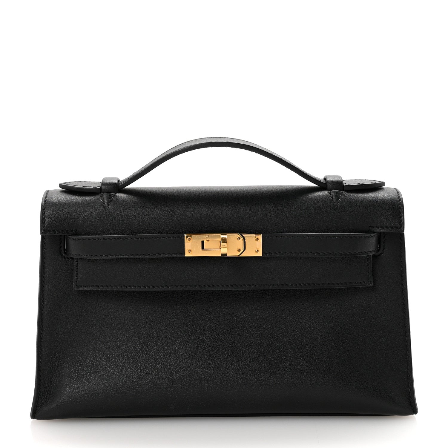 Hermes Swift Kelly Pochette Clutch Black 1 of 7