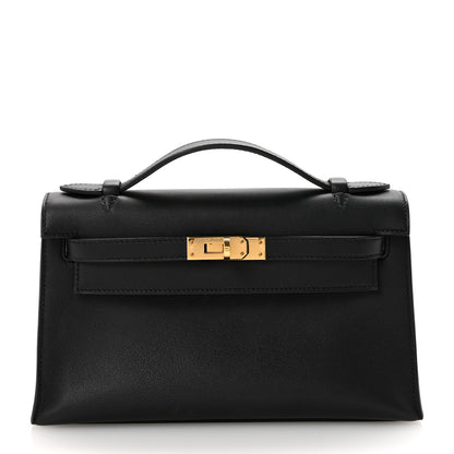 Hermes Swift Kelly Pochette Clutch Black 1 of 7