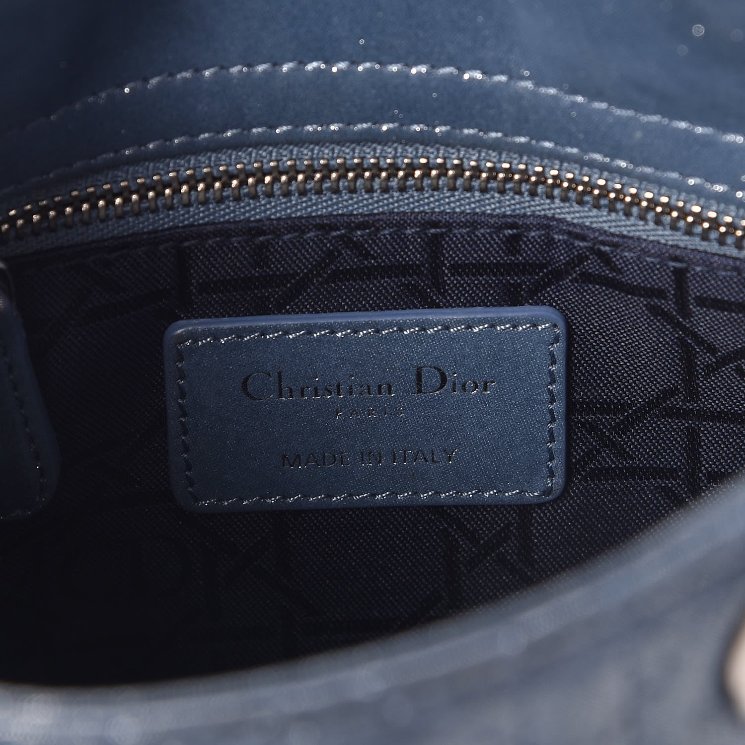 Christian Dior Metallic Lambskin Cannage Mini Lady Dior Blue 8 of 8