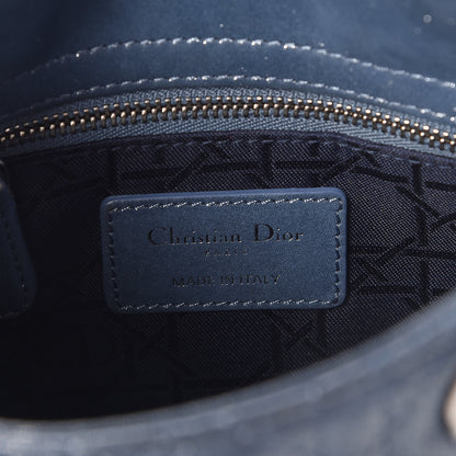 Christian Dior Metallic Lambskin Cannage Mini Lady Dior Blue 8 of 8