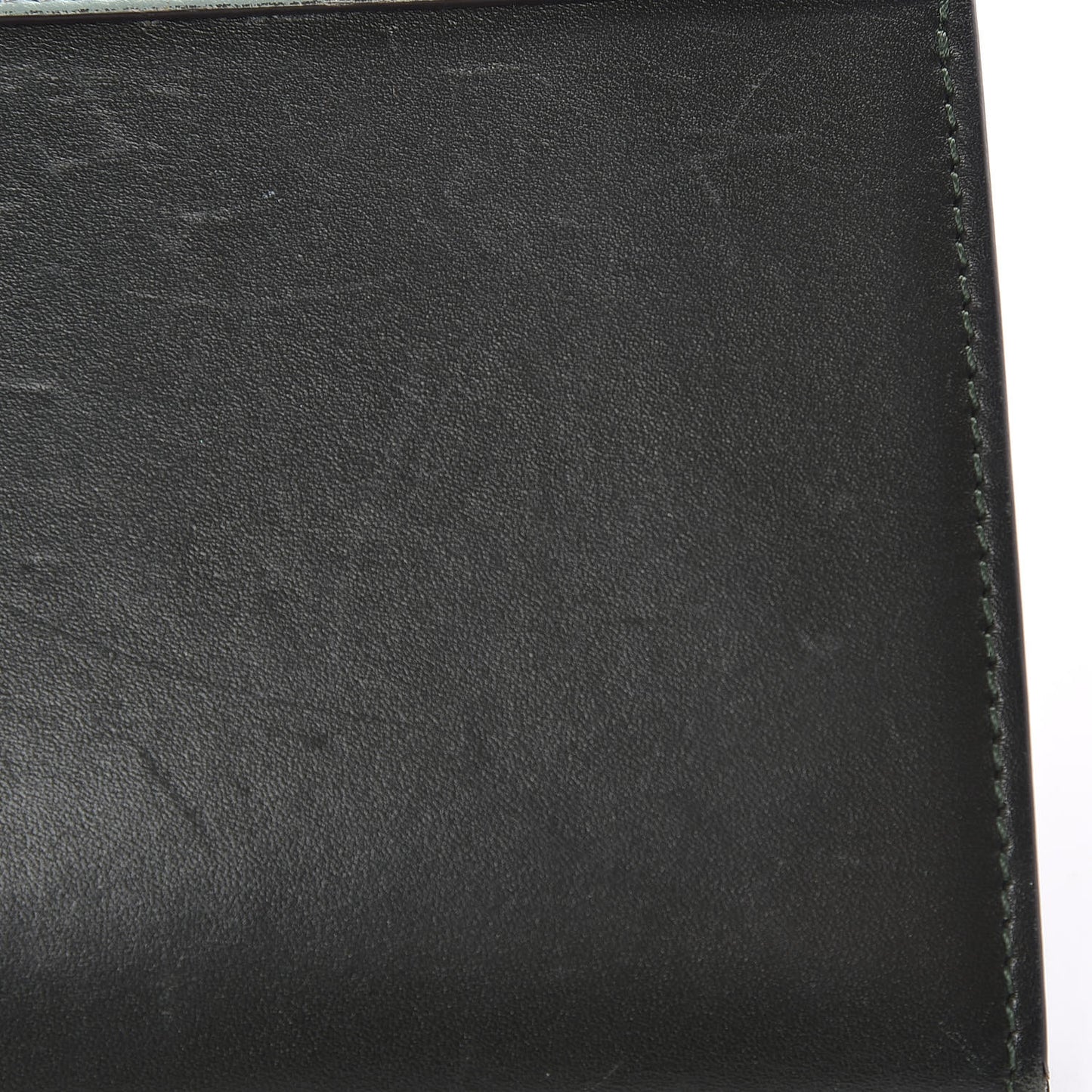 Smooth Calfskin Pocket Tri-Fold Multifunction Envelope Flap Wallet Jade
