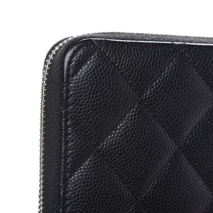 Chanel Caviar Quilted Medium Zip Around Wallet Black 8 of 10