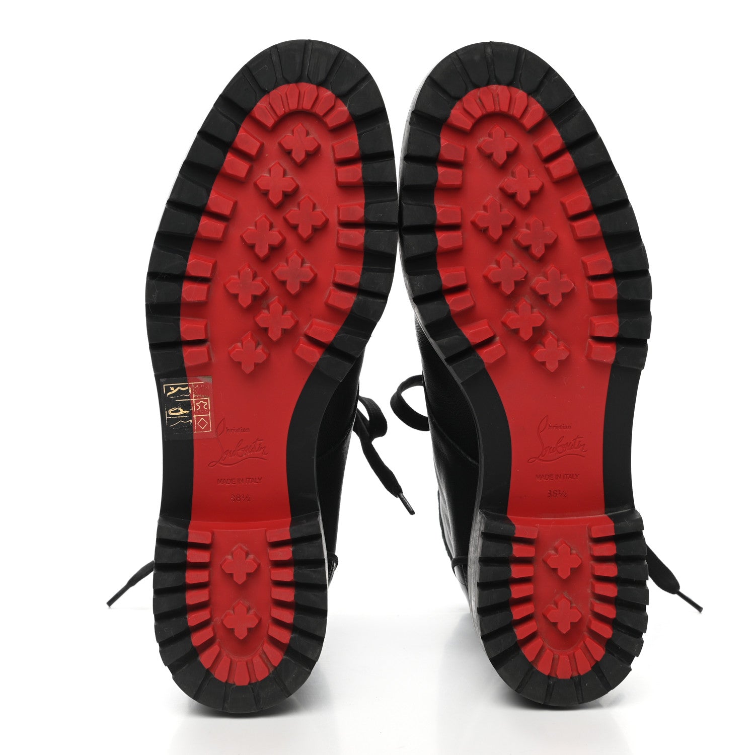Christian Louboutin Calfskin Mayr Combat Boots 38.5 Black 5 of 8