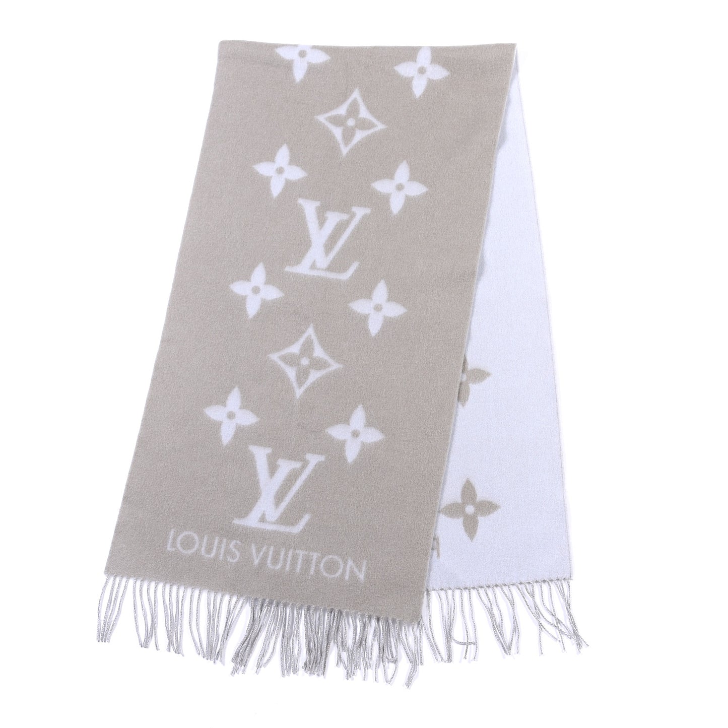 Cashmere Monogram Reykjavik Scarf Greige