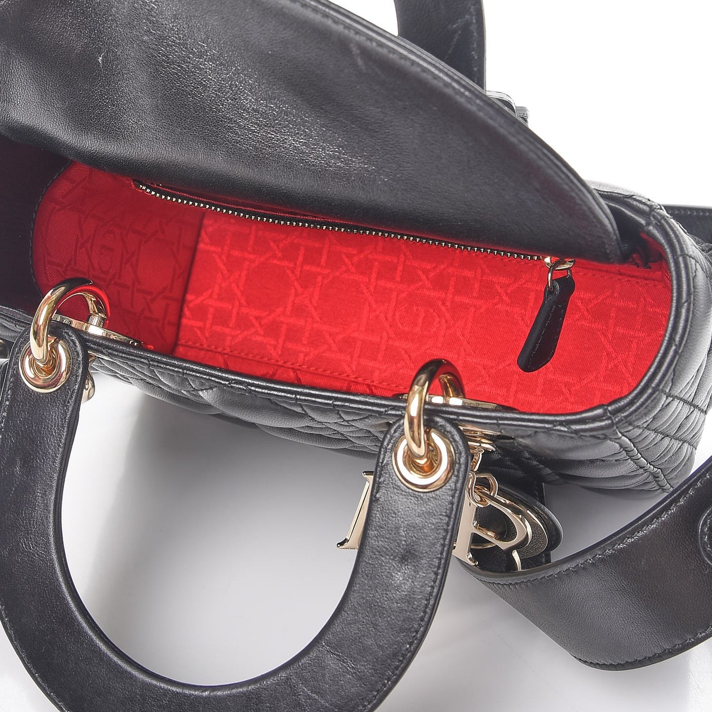 Lambskin Cannage Small Lucky Badges My Lady Dior Black