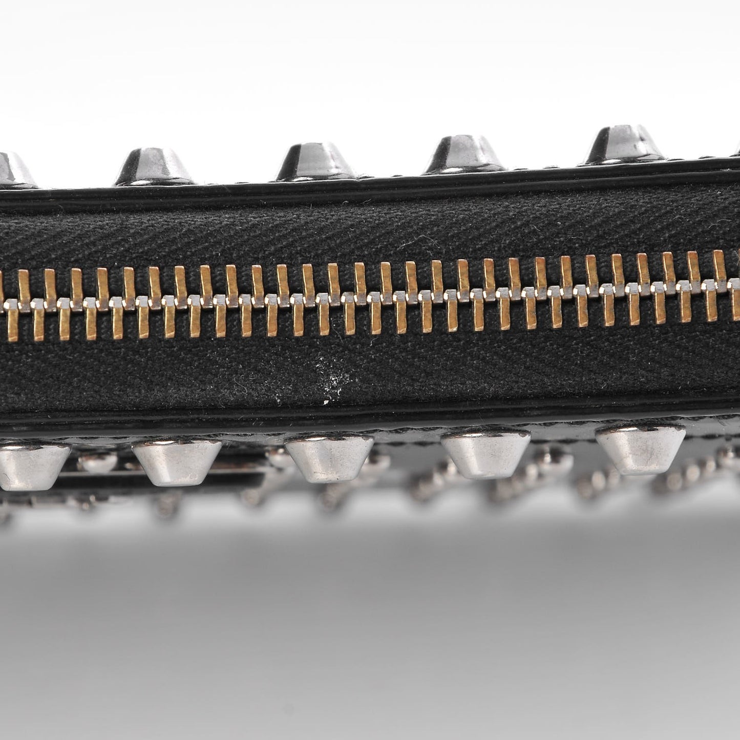 Spazzolato Studded Zip Around Wallet Black