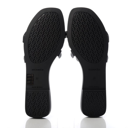 Hermes Rubber Aloha Sandals 37 Black 6 of 9