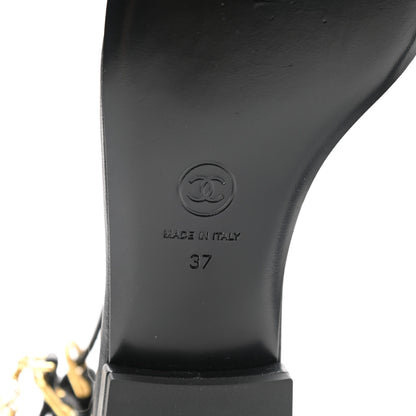 Chanel Lambskin Pearl Ankle Strap Sandals 37 Black 6 of 8