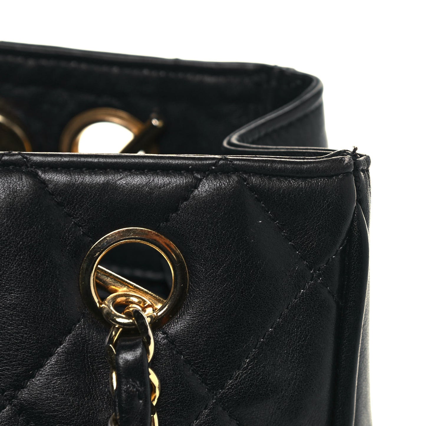 Lambskin Quilted Shoulder Bag Black