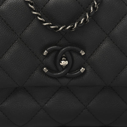 Chanel Calfskin Quilted Small Frame In Chain Flap Black 8 of 10