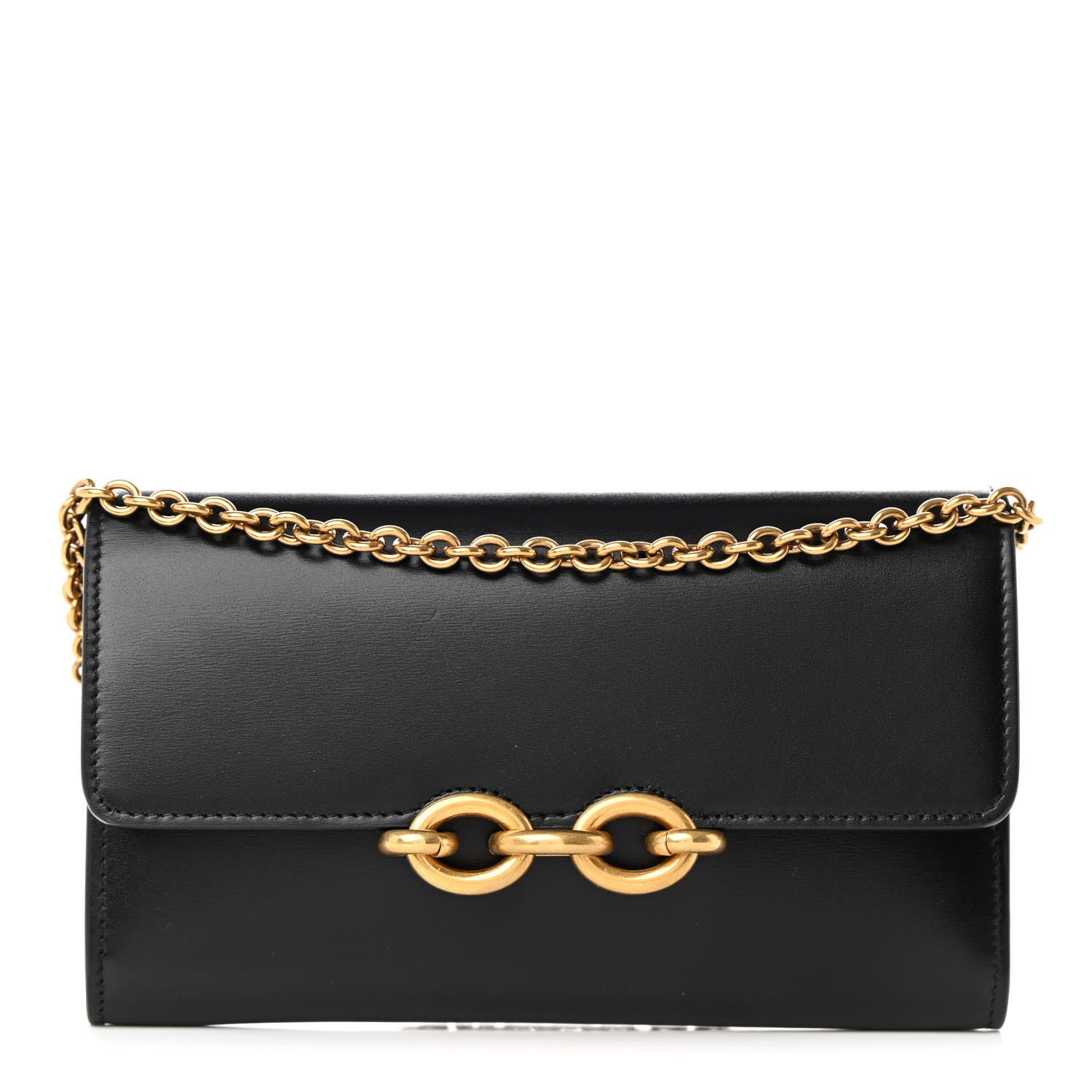 Saint Laurent Smooth Calfskin Le Maillon Chain Wallet Black 1 of 11