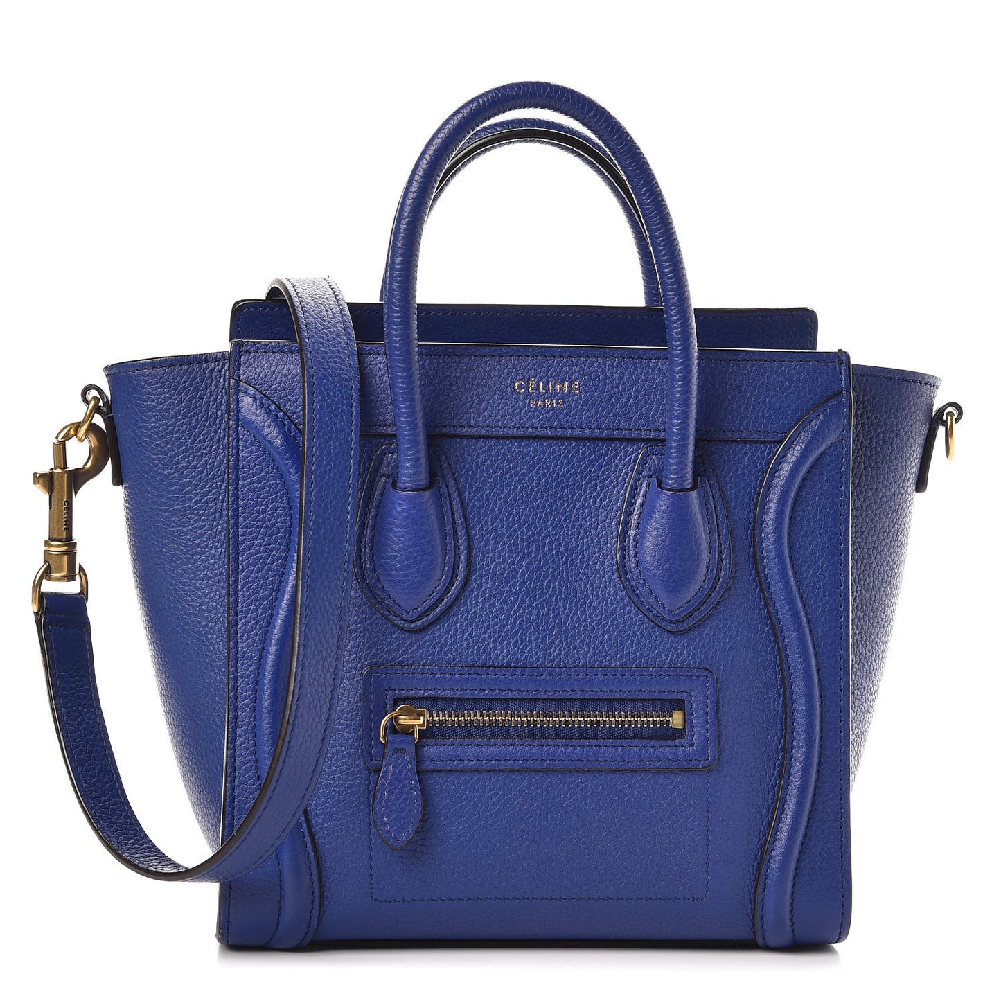 Drummed Calfskin Nano Luggage Indigo