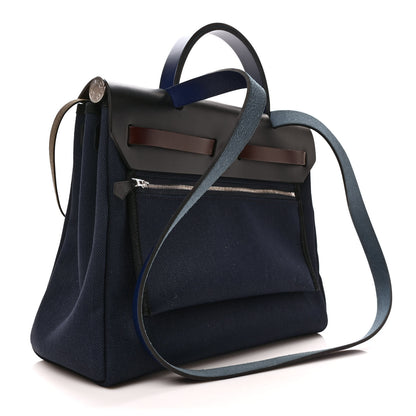 Hermes Military Toile Vache Hunter Herbag Zip 31 PM Bleu Marine Bleu Saphir Black 4 of 9
