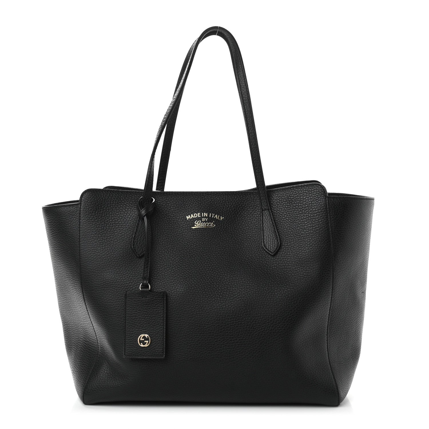 Gucci Pebbled Calfskin Medium Swing Tote Black 1 of 11