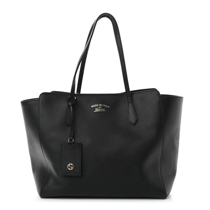 Gucci Pebbled Calfskin Medium Swing Tote Black 1 of 11