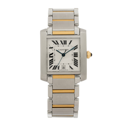 Cartier Stainless Steel 18K Yellow Gold 28mm Tank Francaise Automatic Watch 1 of 4